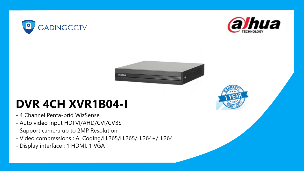 DVR DAHUA 4CH DHXVR1B04I GADING CCTV